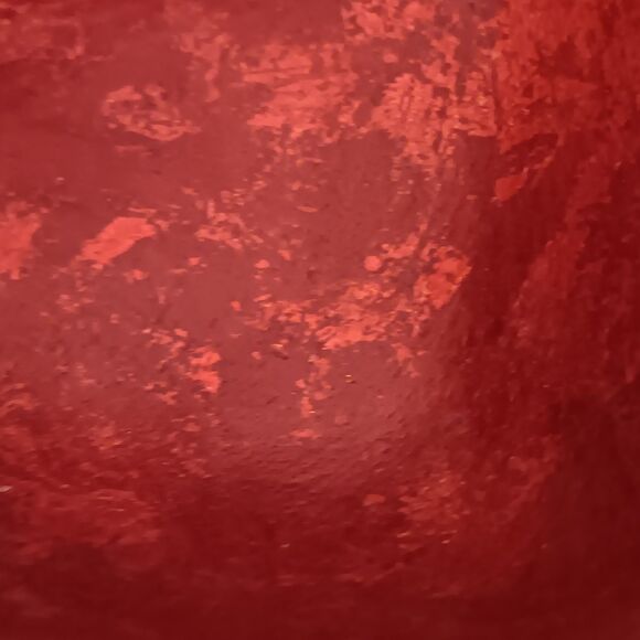 Wood Heart Shaped Bowl Red With Gold Leaf Jewelry Trinket Dish 6" x 6" x 2.5" - Picture 10 of 14